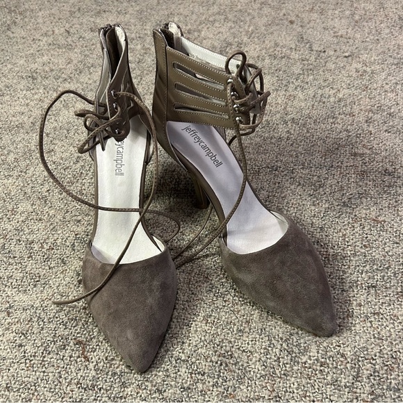 Jeffrey Campbell Picabo Taupe Stiletto Lace Up Heel - Picture 1 of 9